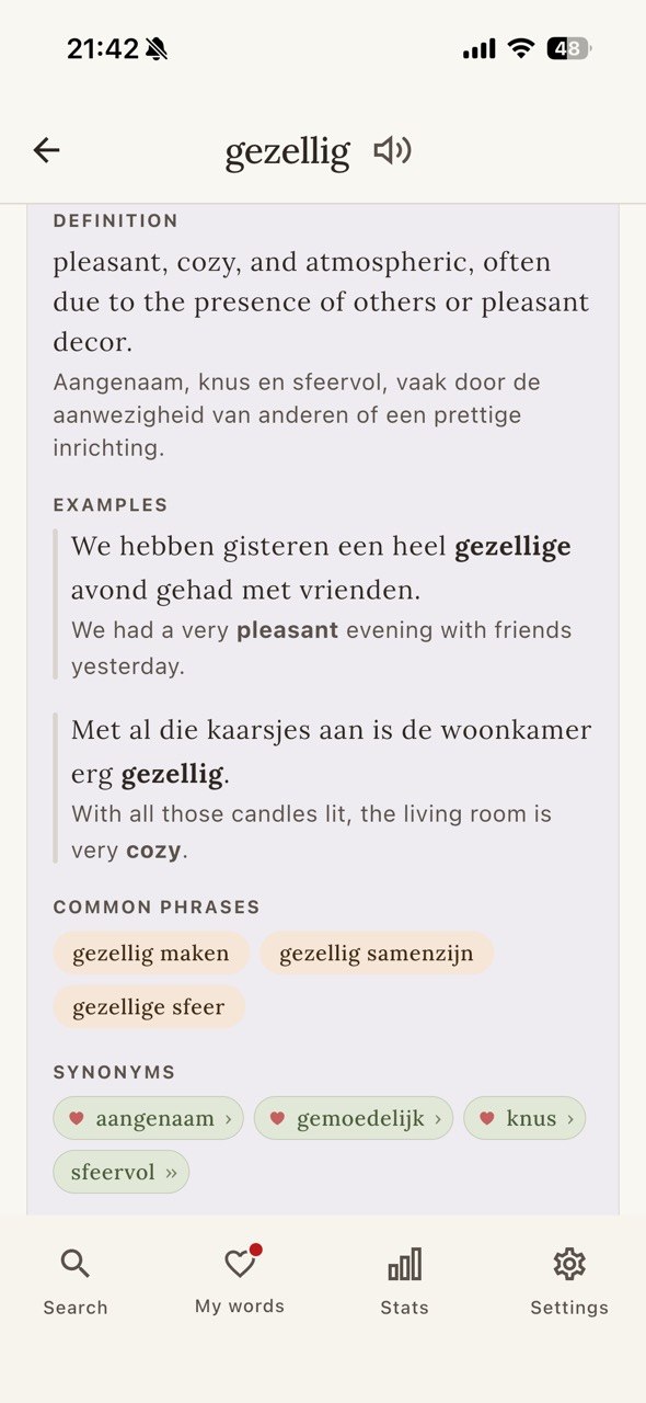 OpenWords word meaning card